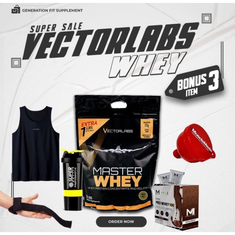 MasterWhey 11 lbs Vectorlabs Master  whey protein 11lbs BPOM HALAL 10+1 lbs Vector labs