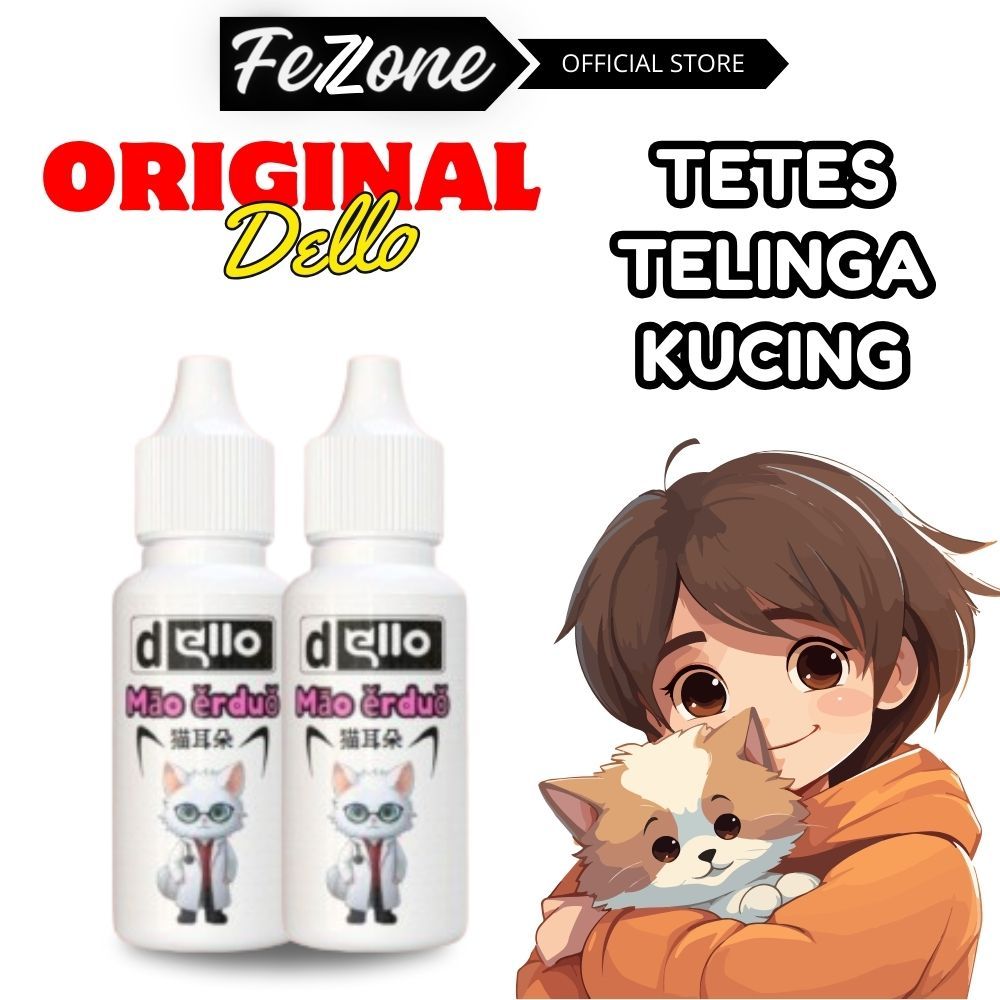 Dello Mao Erduo 10 ml - Obat Tetes Telinga Hewan - Obat Tetes Telinga Kucing Kitten FEZONE