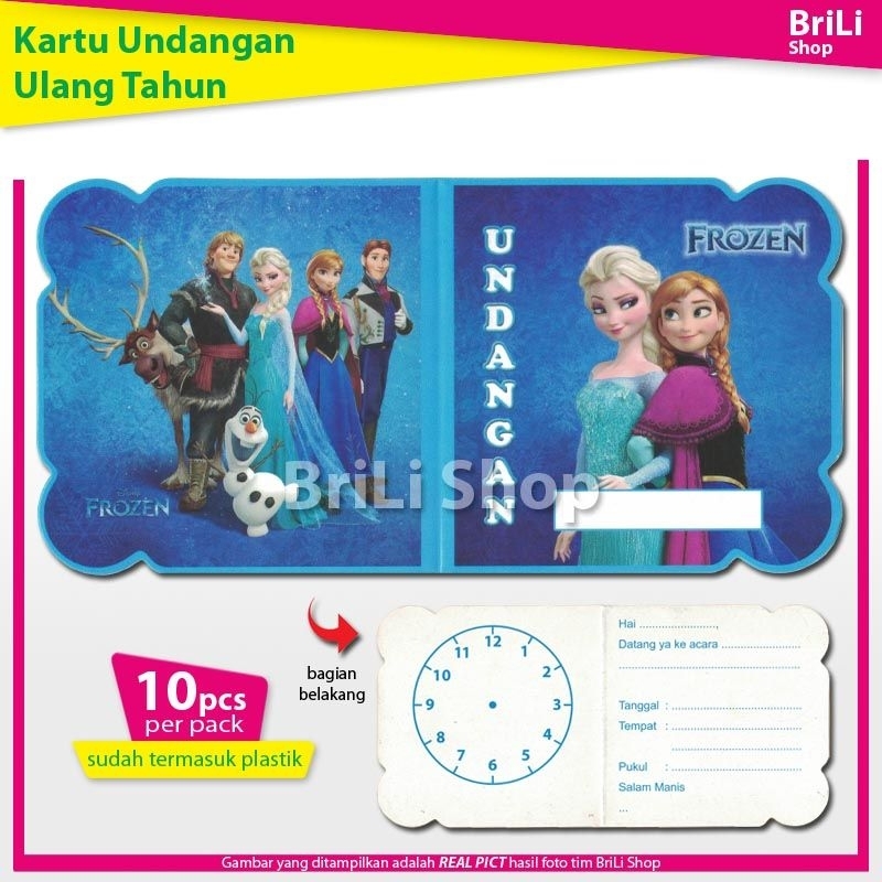 Kartu Undangan Ulang Tahun Anak Frozen Pesta Ultah Anna Elsa