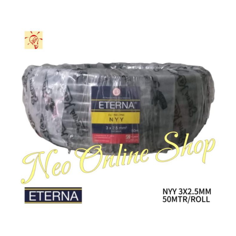 Kabel Eterna NYY 3X2,5 3X2.5 mm Rol 50 Meter