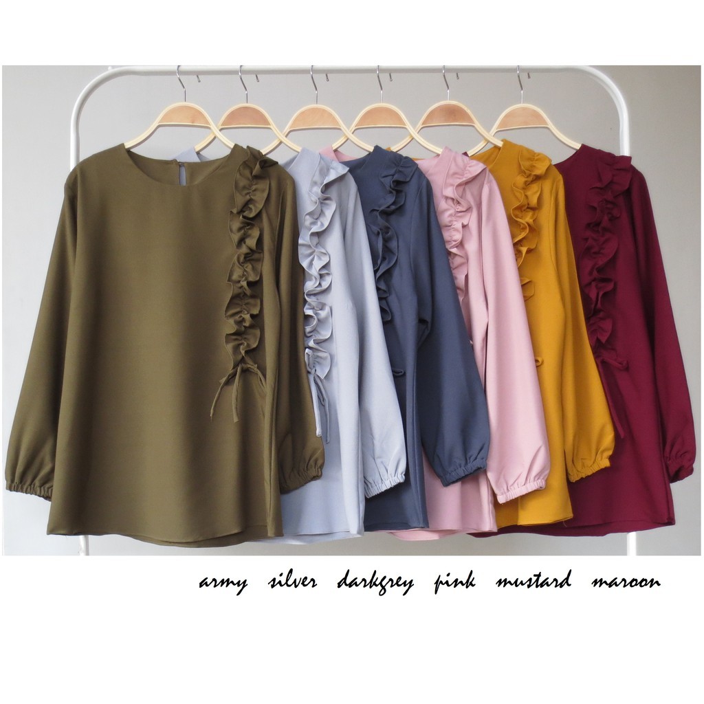 Alika Blouse Crinkle AIrflow Kekinian 6 Ukuran M L XL XXL 3XL 4XL/Atasan Wanita Super Jumbo Hits/Baj