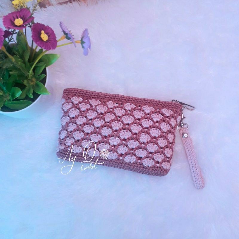 Dompet rajut handmade/ dompet hp/ dompet koin/ pouch rajut