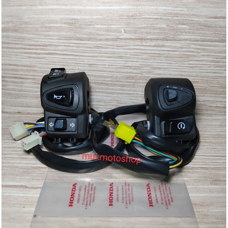 saklar holder kiri kanan satu set hitam motor honda scoopy karbu scoopy lama