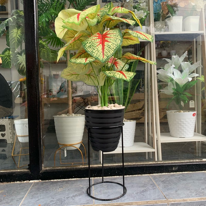 Dekorasi Tanaman Hias Besar Bunga Plastik Artificial Daun Monstera Keladi Aglonema