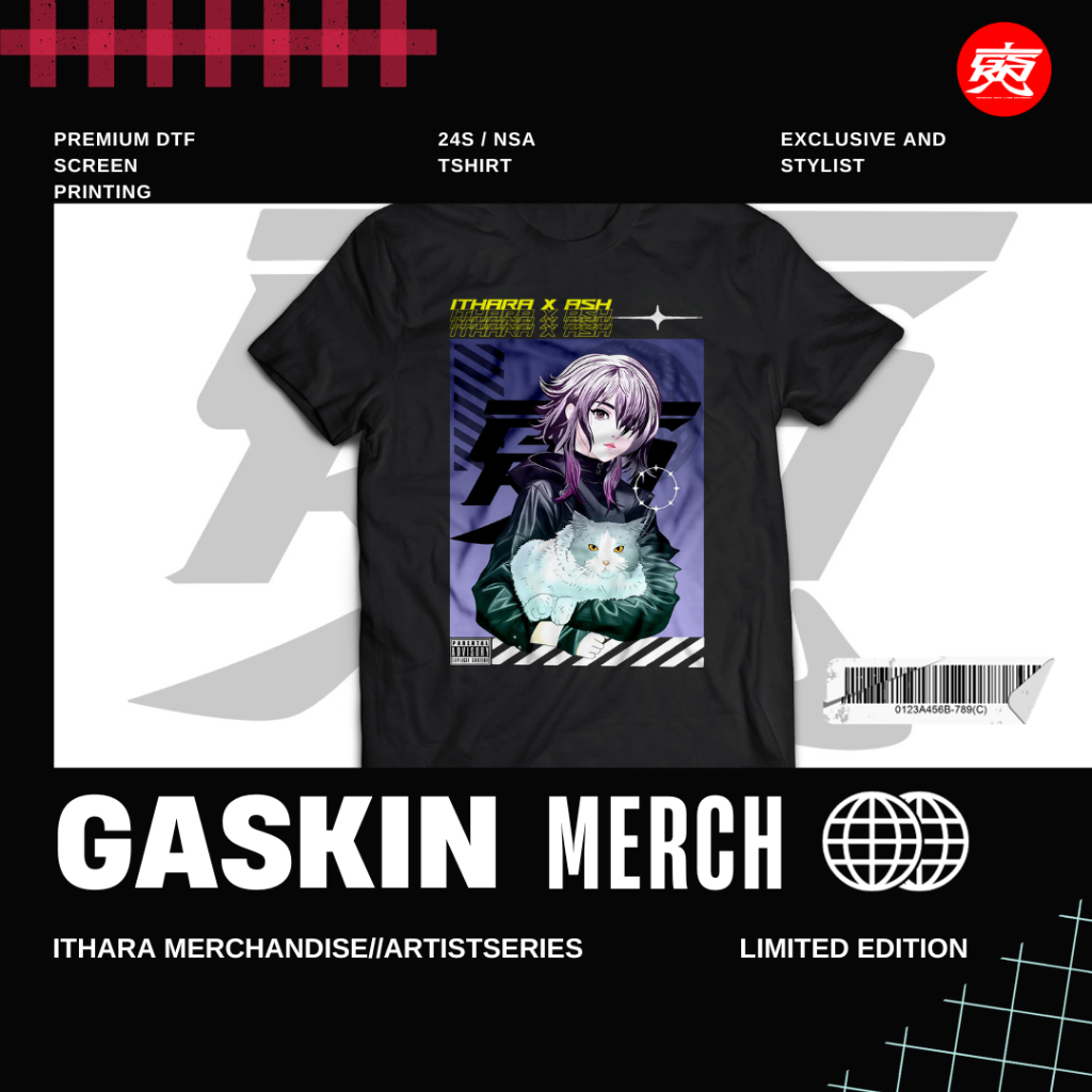 Kaos Ithara Ash Merchandise | Tshirt | Kaos | Visual Kei | Gaskin