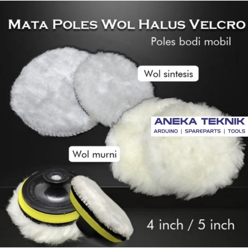 Mata Pad Wol Halus Poles Gerinda Velcro Polishing Mobil