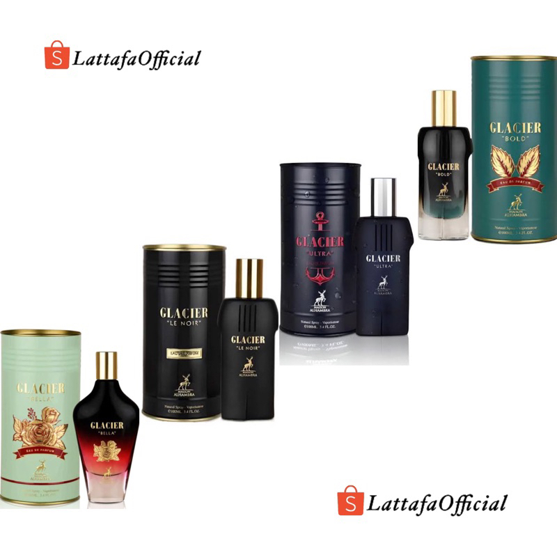 Parfume Glacier Bella , Glacier La Noir, Glacier Ultra & Glacier Bold EDP 100ML || MAISON ALHAMBRA b