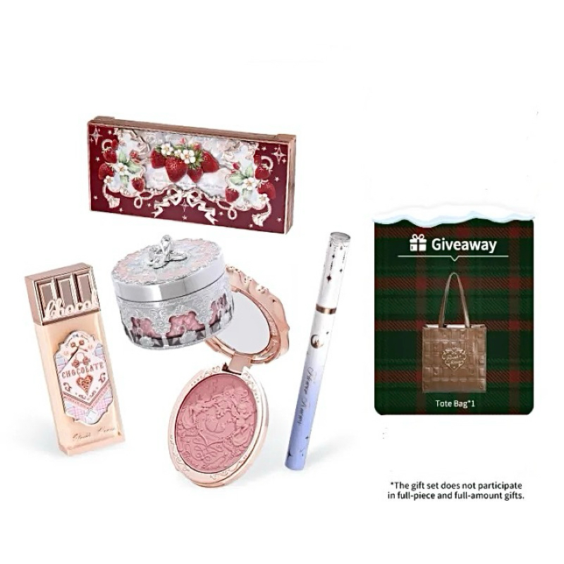 Flower Knows Christmas Makeup Gift Set include Lipstick Eyeshadow Blush and More