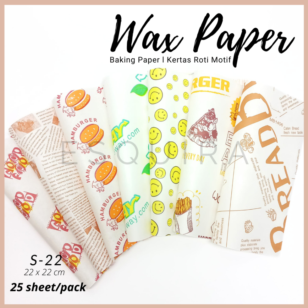 Wax Paper 25 Pcs / Korean Bento Cake Baking Paper / S-22