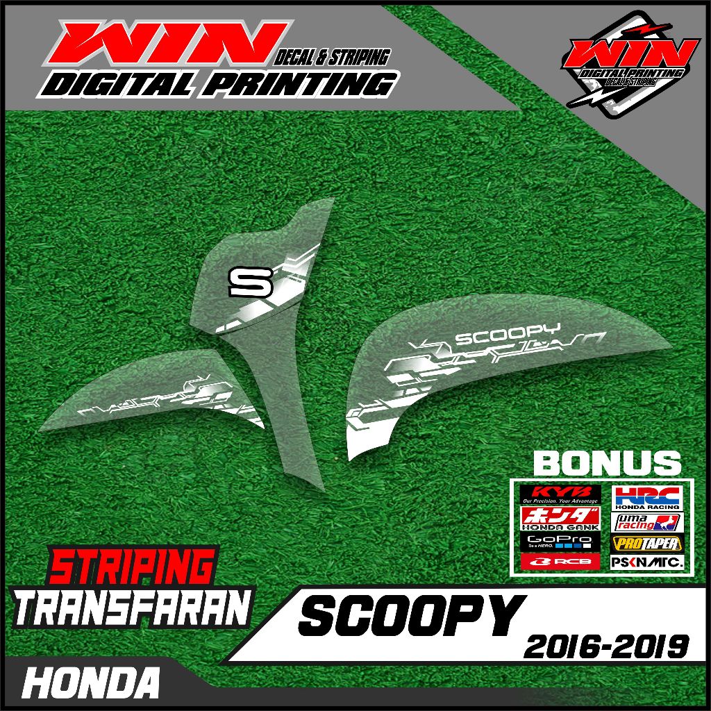 STRIPING TRANSPARAN SCOOPY 2016,2017,2018,2019 - STICKER UV LIST HONDA SCOPY VARIASI SIMPLE