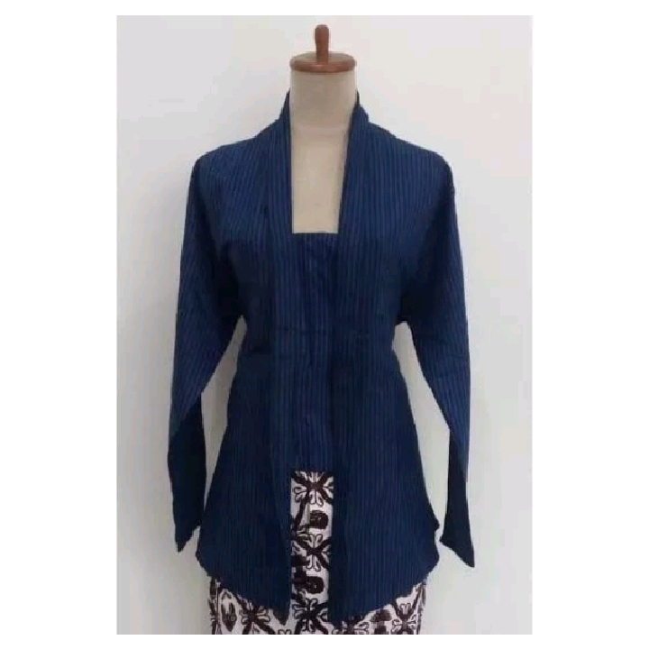 KEBAYA LURIK KUTUBARU BIRU, PAKAIAN TRADISIONAL WANITA KLASIK & MODERN KHAS ADAT JAWA SOLO JOGJA