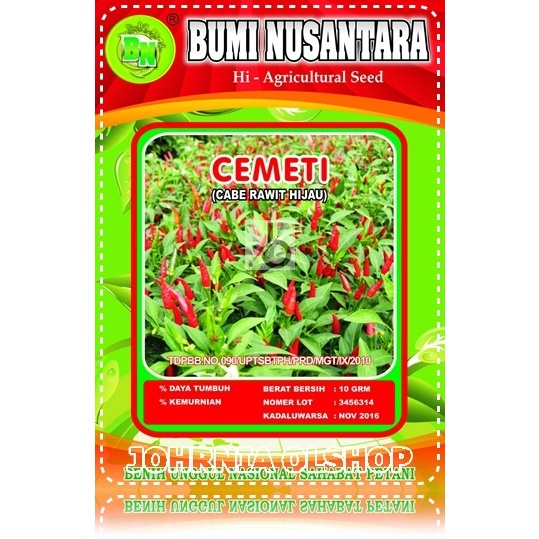 Johrnia 25 Benih Biji Cabe Rawit CEMETI