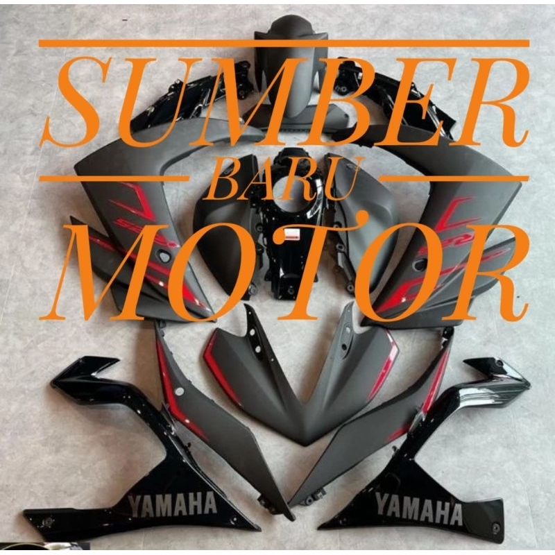 PAKET FULLSET BODY HALUS , COVER BODY HALUS FULL SET YAMAHA R25 R 25 HITAM DOFF ORIGINAL YGP