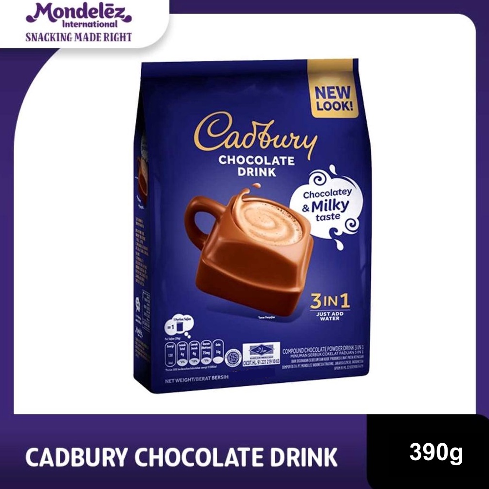 

[★K63/] Cadbury Hot Chocolate Drink 3 in 1 Regular 390g, minuman coklat premium [170]