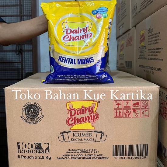 

Dairy Champ Susu Kental Manis 2,5kg (isi 8) DUS ☋Terlaku.