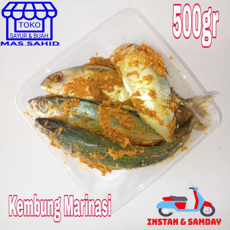 

Ikan Kembung Marinasi Ikan Bumbu Kuning Marinasi 400/500 Gram Kirim instan & samday