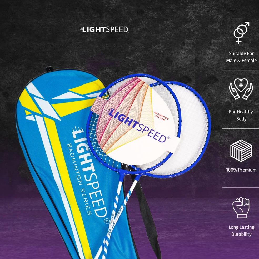 Buru4n Beli LIGHTSPEED RAKET BADMINTON 227 / RAKET BULU TANGKIS ISI 2 BAG/KOK BULUTANGKIS/SHUTTLECOC