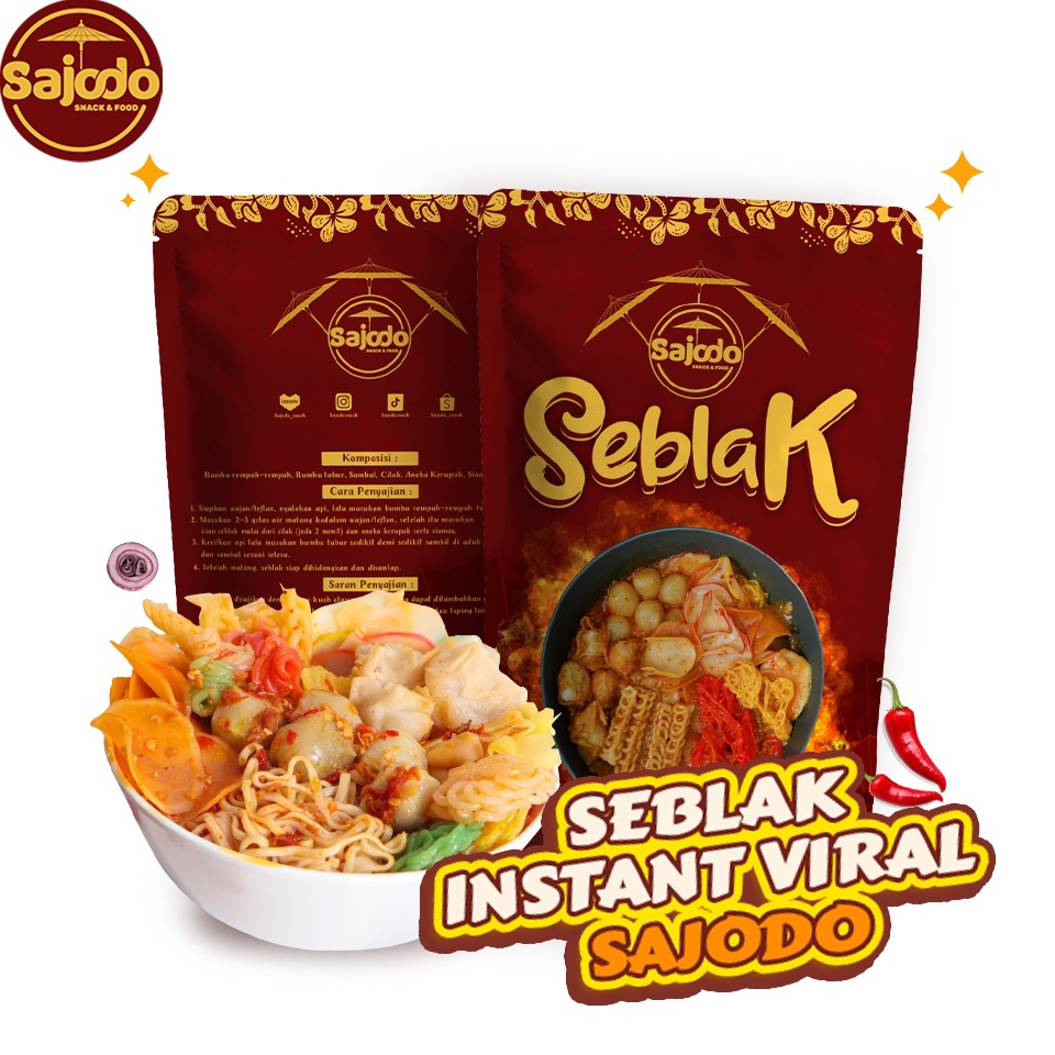 

L4r!s SEBLAK INSTANT VIRAL KHAS SAJODO Keju Aroma Sajodo Seblak Khas Tasikmalaya Dan Keju Aroma Cikur Kripik Tempe Basreng pedas Kripik kaca [60]