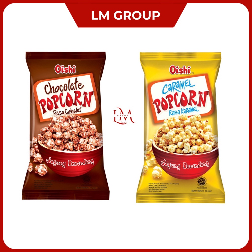 

O79665 Popcorn Caramel/Cokelat/Keju Oishi 1 Renceng Isi 10 pcs @20gr Produk Keren