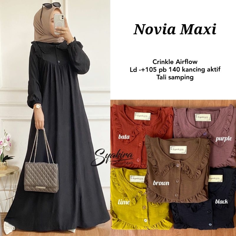 gamis remaja terbaru maxy gamis wanita polos simple busui Novia maxy bahan adem