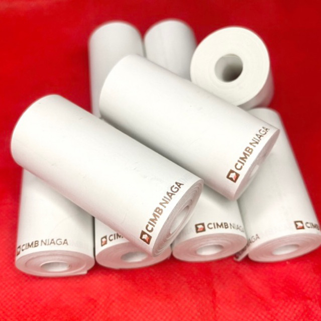 

Kertas Struk Thermal berlogo cimb 58x30mm Paket 10 roll