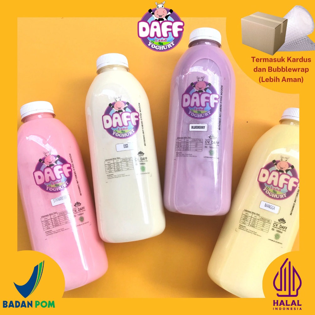 

80 (BPOM) PREMIUM YOGURT THICK 1 LITER BOTOL | DAFF YOGHURT | YOGURT HOMEMADE Seller )V