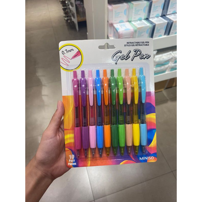 

Miniso Retractable Gel Pen - 10pcs Colored