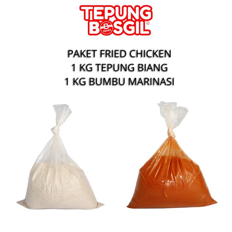 

Past! Murah Paket 1kg Tepung Premium Fried Chicken (1kg tepung biang dan 1kg bumbu marinasi) Dijamin Murah