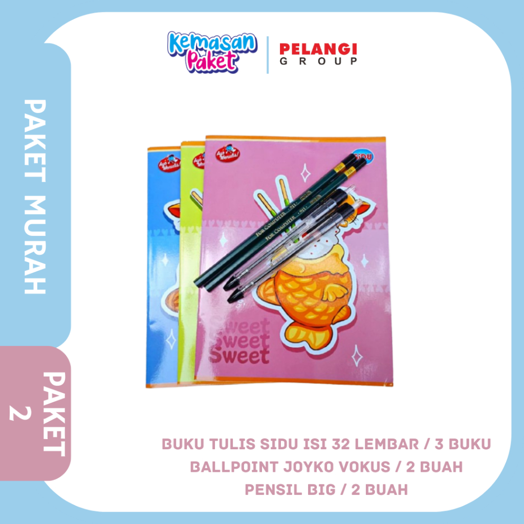

SIDU ISI 32 Lembar / BUKU TULIS SEKOLAH SINAR DUNIA - 32 lembar / Paket murah buku tulis pensil dan ballpoint