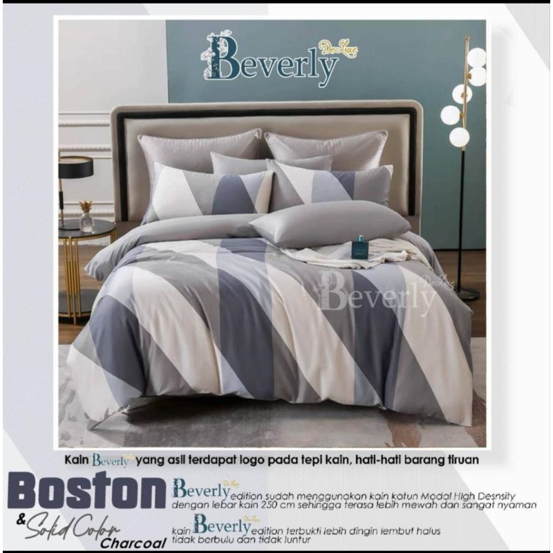 Sprei Homemade / Sprei Katun Lokal Premium / Sprei Motif Boston Merk Beverly / Sprei Katun Beverly /