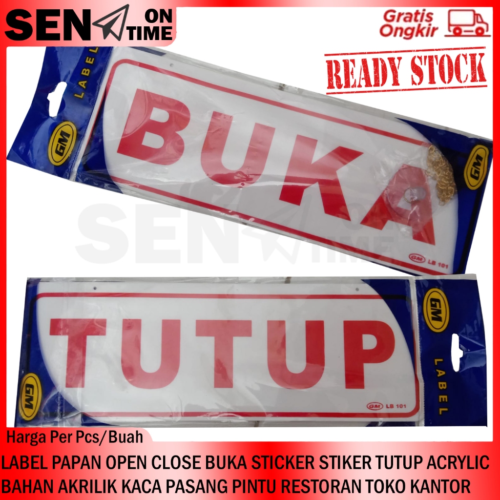 

LABEL PAPAN TULISAN TEKS OPEN CLOSE BOLAK BALIK STIKER BUKA TUTUP GM RANTAI STICKER TULIS CLOSED ACRYLIC BAHAN AKRILIK KACA PASANG PINTU GANTUNGAN RESTORAN TOKO KANTOR SEMI RAMBU DOOR SIGN BOARD GANTUNG PLAT PELAT TANGGUNG