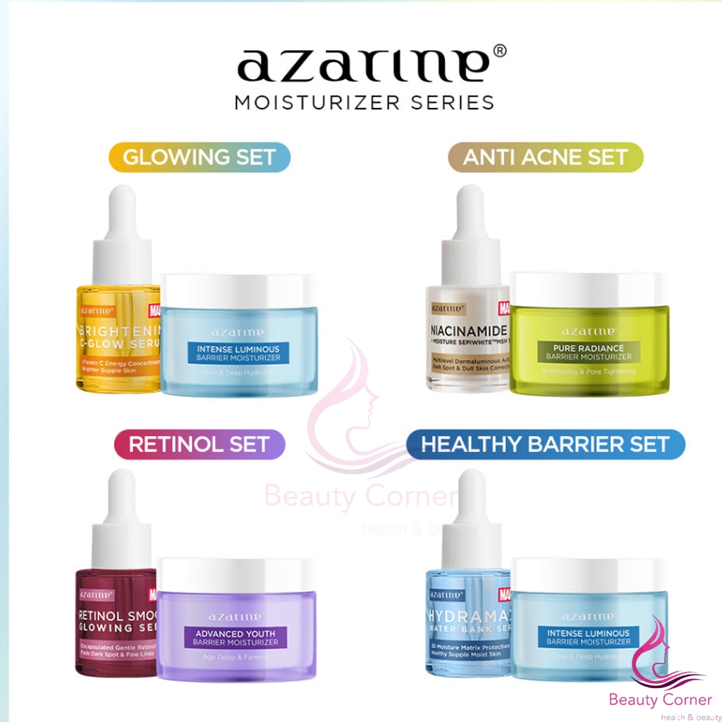 Azarine Paket Basic 2 Skincare Untuk Mencerahkan [ Moisturizer + Serum ]