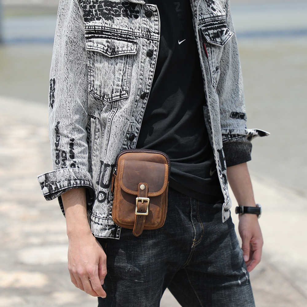 Tas Tangan Praktis Vintage Pria dan Wanita Handbag Kulit Asli Garut