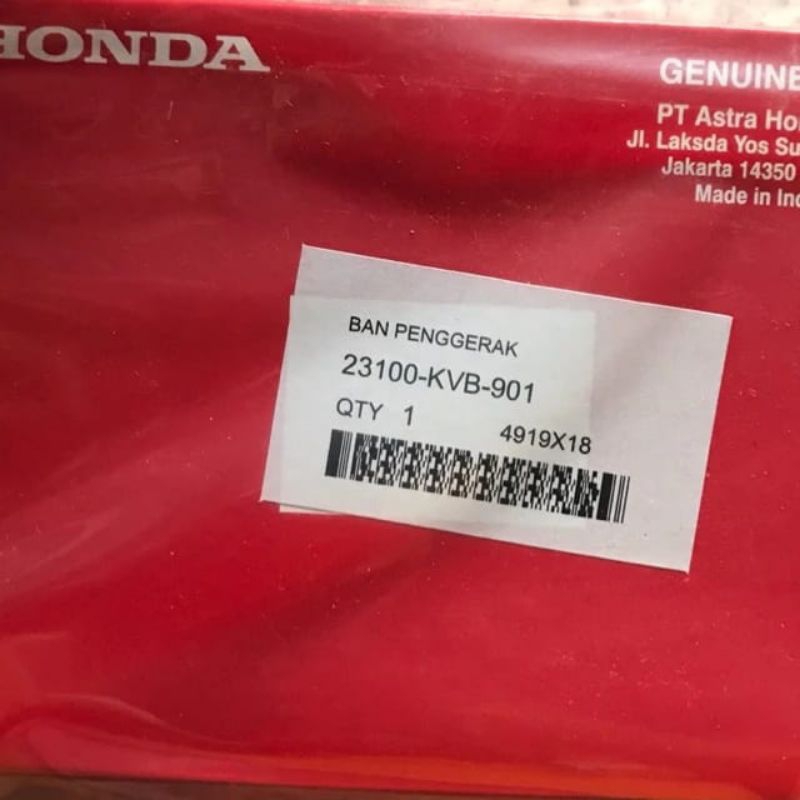 v belt vanbel fanbel onli kvb Honda Vario 110 karbu ori original ahm