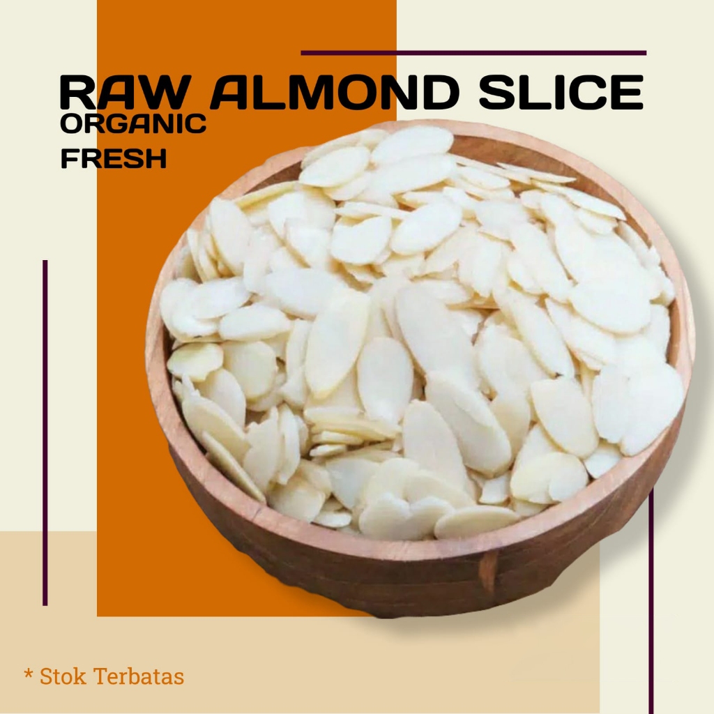 

Organic Raw Almond Sliced 250gr (Irisan Kacang Almond) - Organic