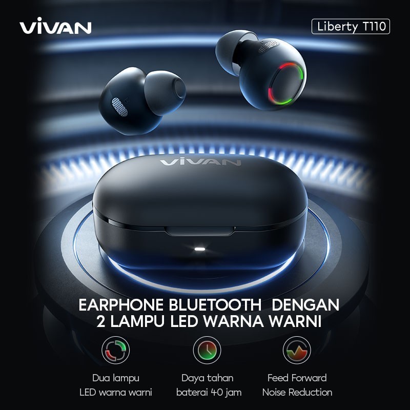 VIVAN TWS Wireless Earphone Airbuds Liberty T110 FF Noise Cancelling