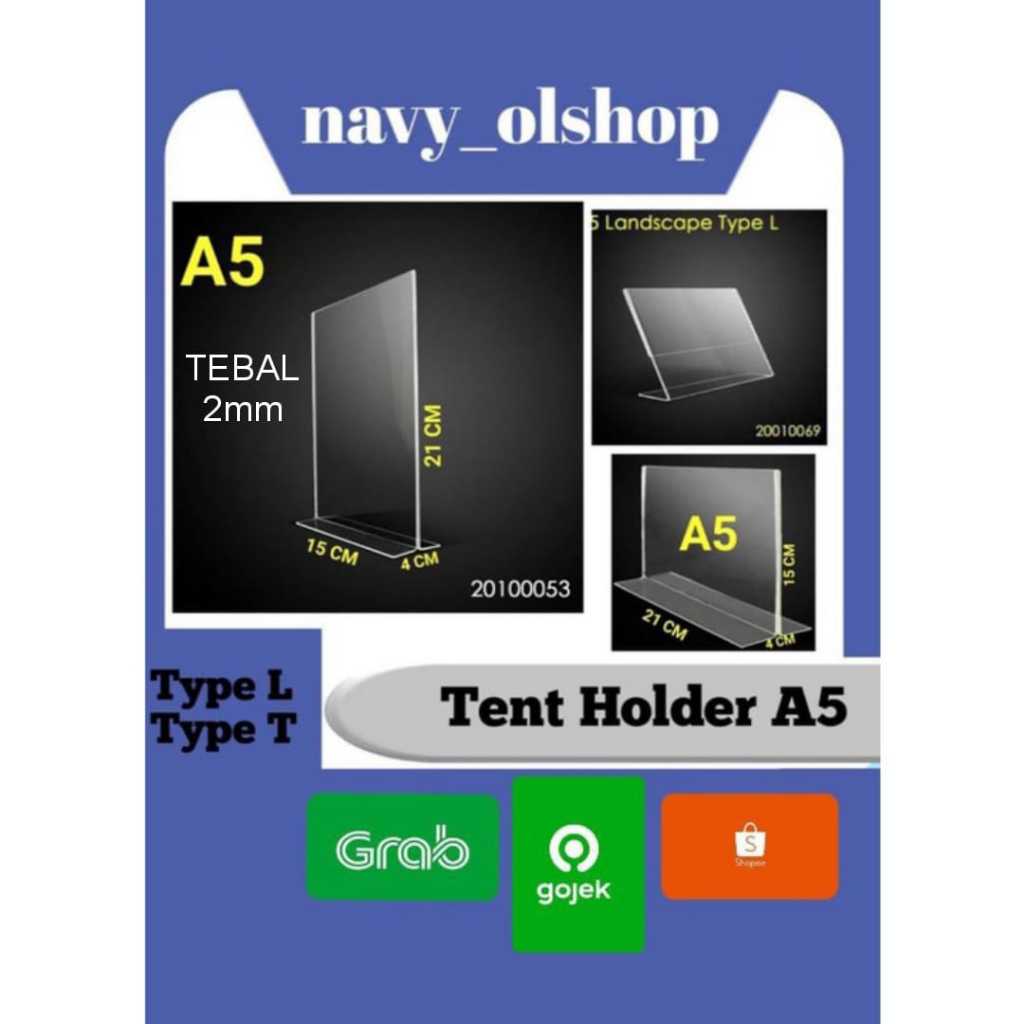 

Tempat brosur Akrilik A5 / Tent card Akrilik / Tent holder Akrilik /Akrilik QRist barcode / Stand Akrilik