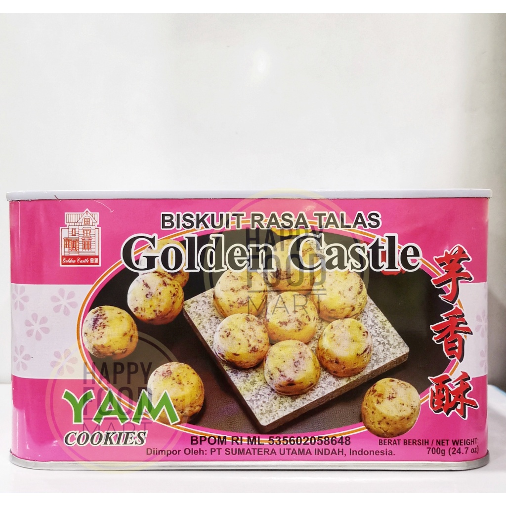 

[HALAL] GOLDEN CASTLE COOKIES 700 GRAM/TARO BISCUIT/BISKUIT UBI KELADI VEGETARIAN/KUKIS TALAS KALENG/VEGE YAM CRACKER/VEGAN