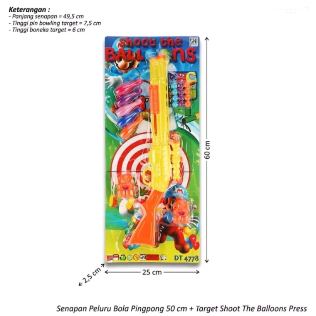 DT 4778 Mainan Tembak Laras Panjang Bowling / Shoot Gun / Shoot The Baloons