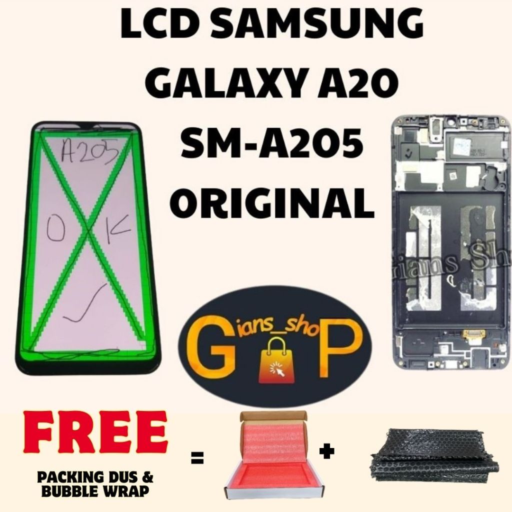 LCD SAMSUNG A20 - A205 PLUS FRAME ORIGINAL COPOTAN