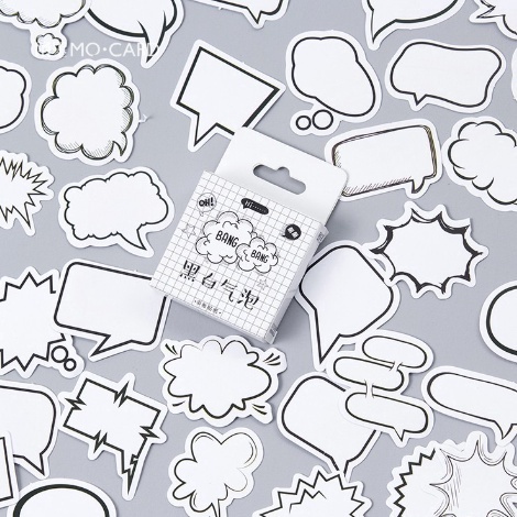 

【MAPLESOL】45pcs Sticker Mini Box Bubble Head Conversation / Stiker Hiasan Dekorasi Deco DIY Scrapbook Journaling Bujo / Stiker Kertas Bujo Journaling Bullet / Cafe Deco Sticker Planner DIY Scrapbook Stiker / Aesthetic Diary Planner