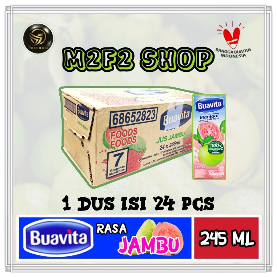 

Jus Buavita Rasa Jambu Kotak | Juice Guava - 245 ml (Kemasan Karton)