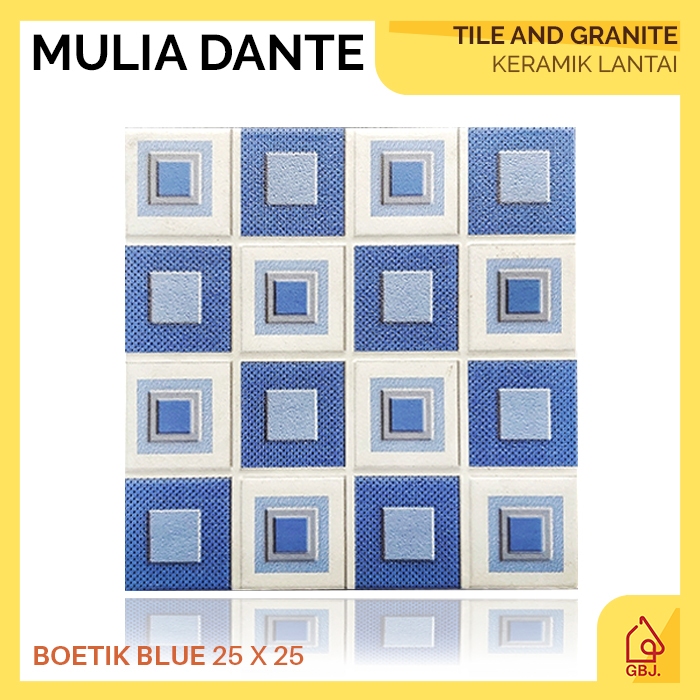 KERAMIK MULIA DANTE 25 X 25 BOETIK BLUE / KERAMIK LANTAI KAMAR MANDI