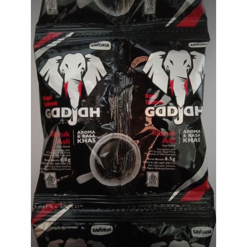 

kopi tubruk gajah tanpa gula per renceng isi 20 sachet