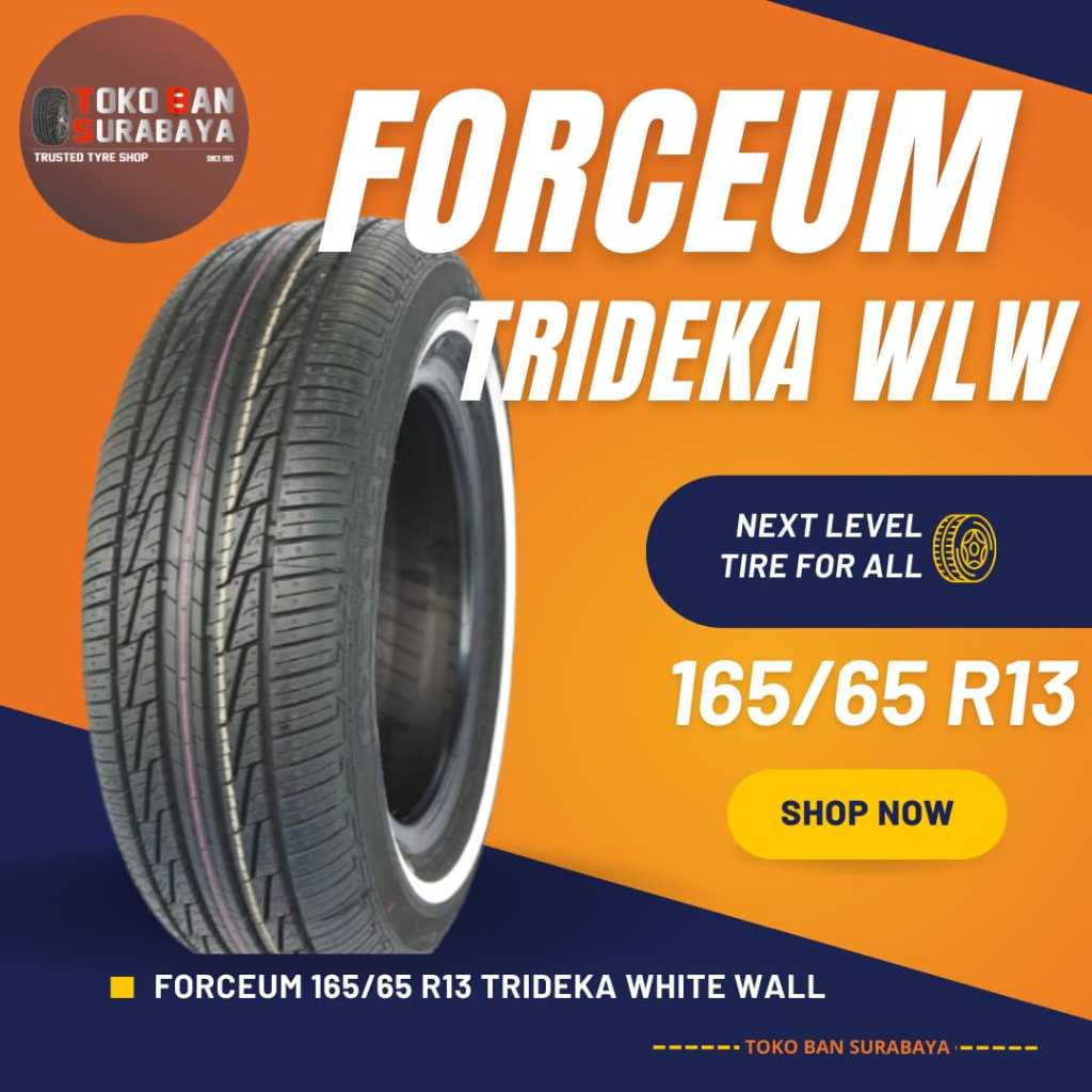 Ban Forceum 165/65 R13 165/65R13 16565R13 165/65/13 16565 R13 R13 R13 Trideka WLW White Wall Stripe 