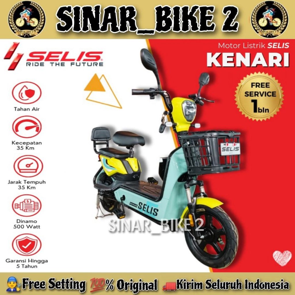 Sepeda Listrik SELIS NURI 500 Watt Elektrik Bike 48 V 12 AH Electric E Bike