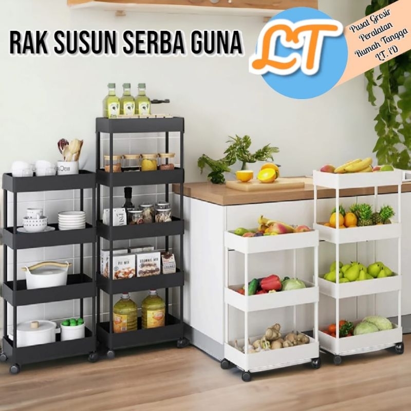 (LT.ID) Rak Dapur 4 Susun Rak Troli Serba Guna Rak Persegi Rak Segitiga