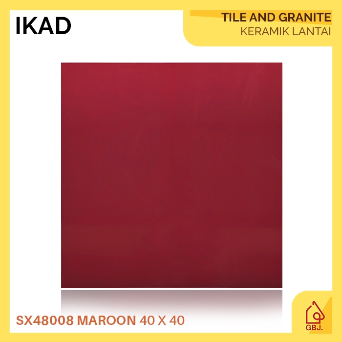 KERAMIK IKAD 40 X 40 SX48008 MAROON / KERAMIK LANTAI KILAP GLOSSY