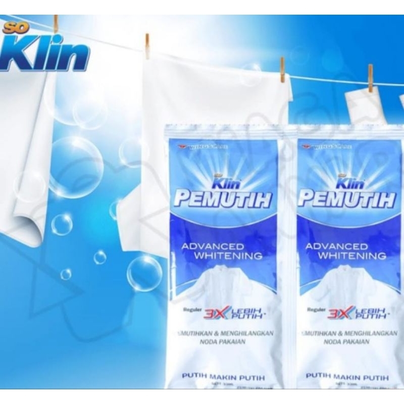 Soklin pemutih sachet 28ml X12 pcs