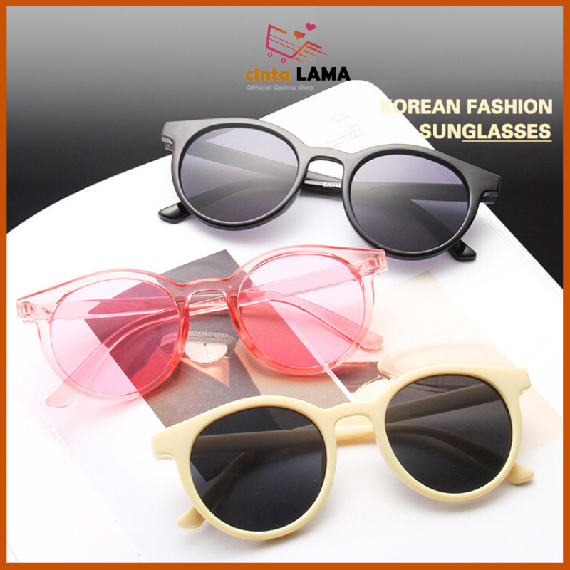 Kacamata Fashion Wanita Hitam Korean Kekinian Retro Sunglasses Eyewear Impor Berkualitas Murah KM08